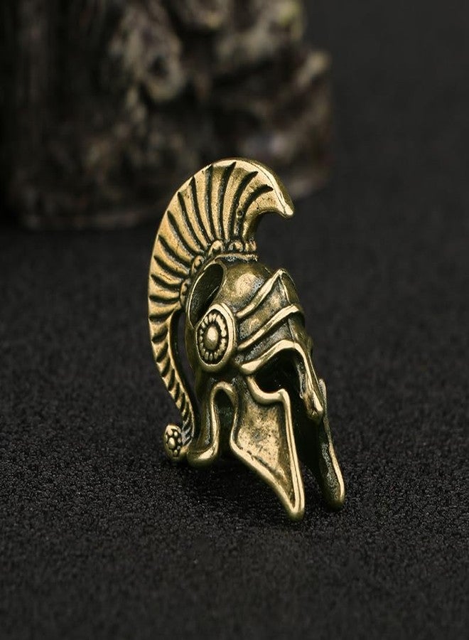 SHIDXIB قطعتان من سلسلة مفاتيح على شكل خوذة محارب إسبرطي، مصنوعة من النحاس، قطعة ديكور عتيقة يمكنك صنعها بنفسك لتزيين المنزل والمكتب - Image 4
